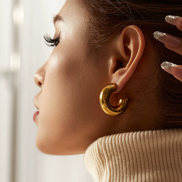 Wholesale Women's Geometric Stainless Steel Electroplated Earrings Jewelry