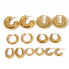Wholesale Women's Geometric Stainless Steel Electroplated Earrings Jewelry