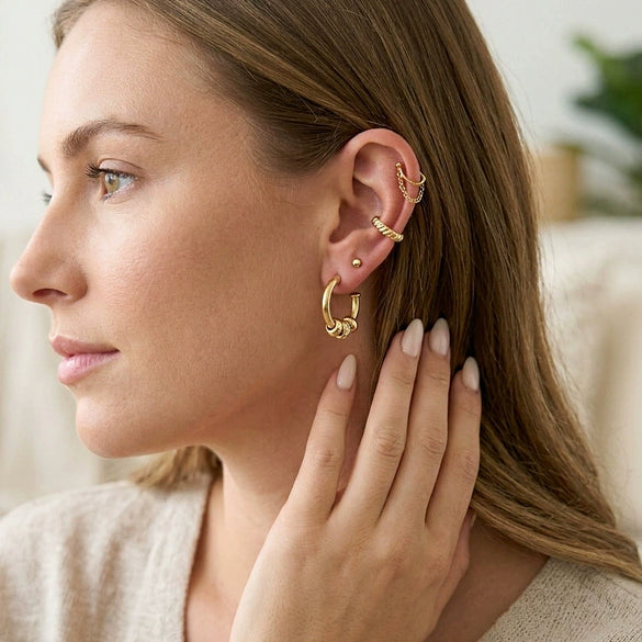 Wholesale Women's Geometric Stainless Steel Electroplated Earrings Light Luxury Highend Niche Design
