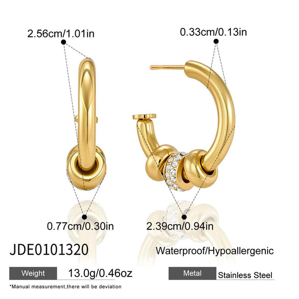 Wholesale Women's Geometric Stainless Steel Electroplated Earrings Light Luxury Highend Niche Design