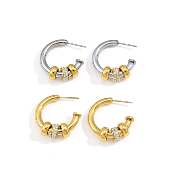 Wholesale Women's Geometric Stainless Steel Electroplated Earrings Light Luxury Highend Niche Design