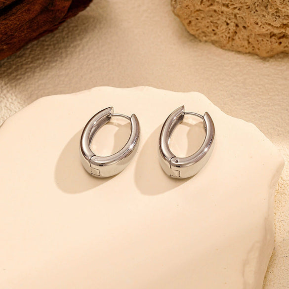 Wholesale Women's Geometric Stainless Steel Electroplated Earrings Luxury Highend Jewelry
