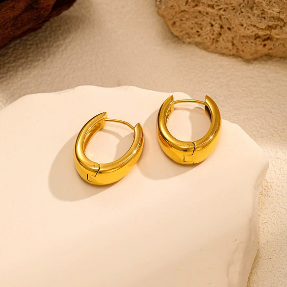 Wholesale Women's Geometric Stainless Steel Electroplated Earrings Luxury Highend Jewelry