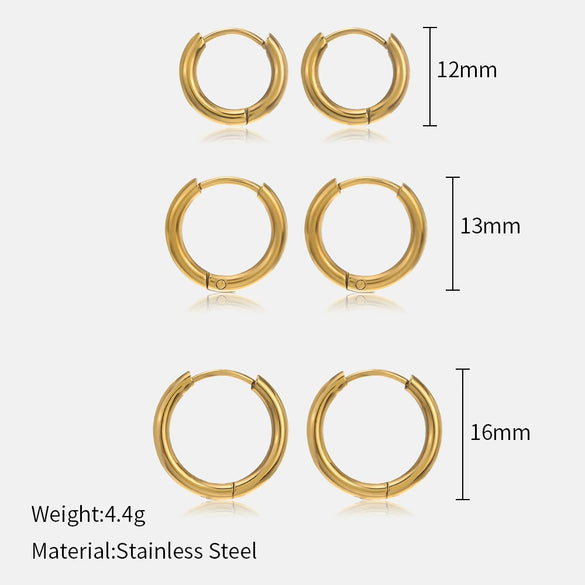Wholesale Women's Geometric Stainless Steel Electroplated Earrings Simple Popular Niche Design
