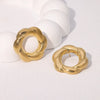 Wholesale Women's Geometric Stainless Steel Electroplated Earrings With Hemp Pattern