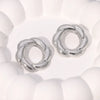 Wholesale Women's Geometric Stainless Steel Electroplated Earrings With Hemp Pattern