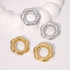 Wholesale Women's Geometric Stainless Steel Electroplated Earrings With Hemp Pattern