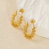 Wholesale Women's Geometric Stainless Steel Electroplated Earrings With Joker Design And Sunflower Pattern
