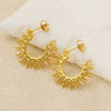 Wholesale Women's Geometric Stainless Steel Electroplated Earrings With Joker Design And Sunflower Pattern