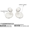 Wholesale Women's Geometric Stainless Steel Electroplated Earrings With Metallic Texture And 18K Gold Plating