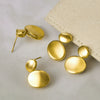 Wholesale Women's Geometric Stainless Steel Electroplated Earrings With Metallic Texture And 18K Gold Plating
