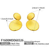 Wholesale Women's Geometric Stainless Steel Electroplated Earrings With Metallic Texture And 18K Gold Plating