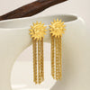 Wholesale Women's Geometric Stainless Steel Electroplated Earrings With Moon And Sun Chain Tassel