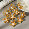 Wholesale Women's Geometric Stainless Steel Electroplated Earrings With Plants And Flowers Design