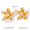 Wholesale Women's Geometric Stainless Steel Electroplated Earrings With Plants And Flowers Design