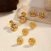 Wholesale Women's Geometric Stainless Steel Electroplated Earrings With Plants And Flowers Style