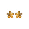Wholesale Women's Geometric Stainless Steel Electroplated Earrings With Plants And Flowers Style