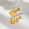 Wholesale Women's Geometric Stainless Steel Electroplated Earrings With Tassel Design