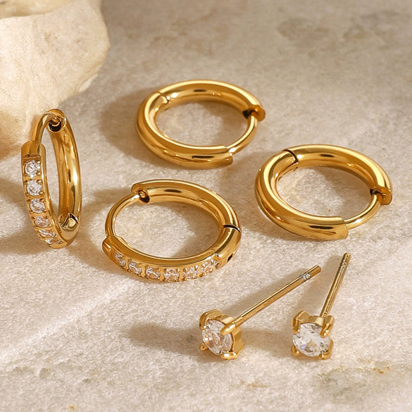 Wholesale Women's Geometric Stainless Steel Electroplated Earrings