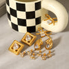 Wholesale Women's Geometric Stainless Steel Electroplated Earrings