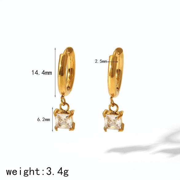Wholesale Women's Geometric Stainless Steel Electroplated Earrings