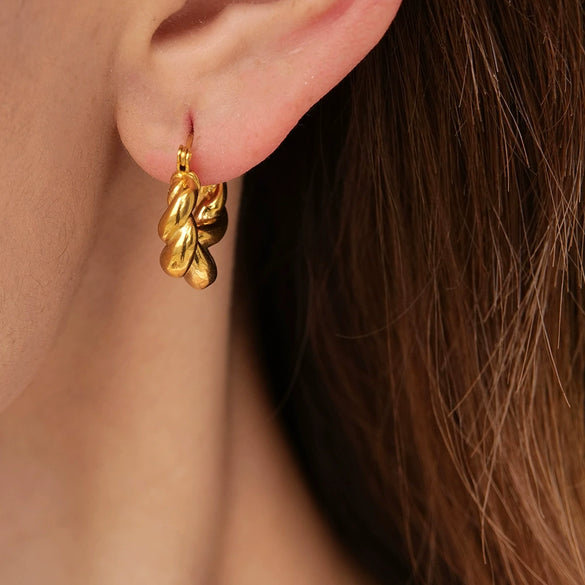 Wholesale Women's Geometric Stainless Steel Electroplated Earrings