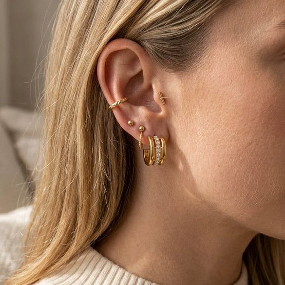 Wholesale Women's Geometric Stainless Steel Electroplated Earrings