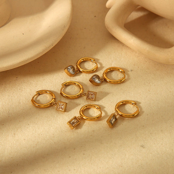 Wholesale Women's Geometric Stainless Steel Electroplated Earrings