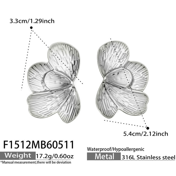 Wholesale Women's Geometric Stainless Steel Electroplated Earrings
