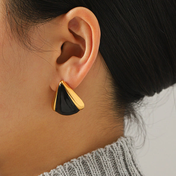 Wholesale Women's Geometric Stainless Steel Electroplated Earrings