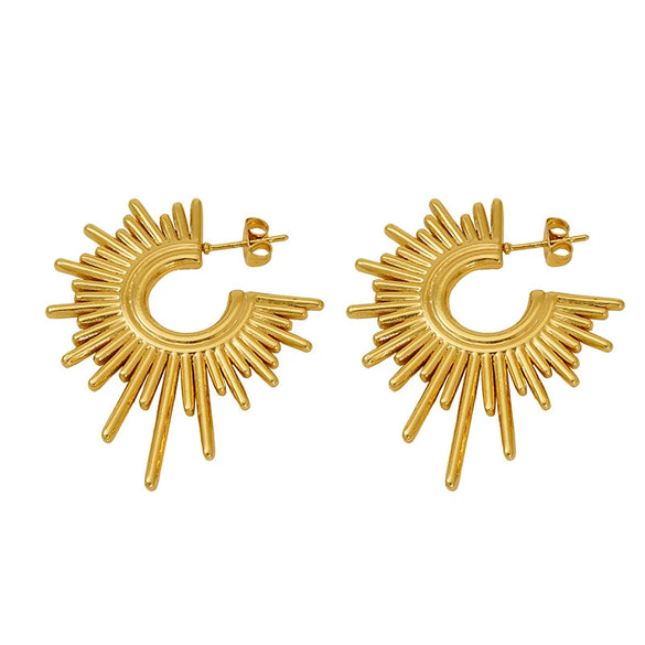Wholesale Women's Geometric Stainless Steel Electroplated Earrings