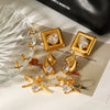 Wholesale Women's Geometric Stainless Steel Electroplated Earrings