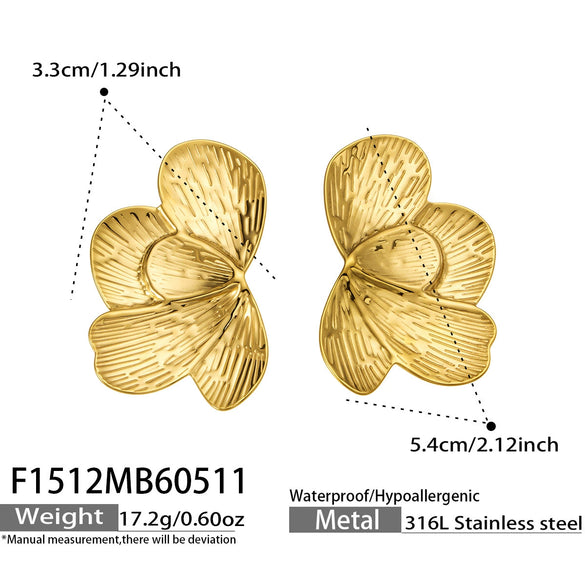 Wholesale Women's Geometric Stainless Steel Electroplated Earrings
