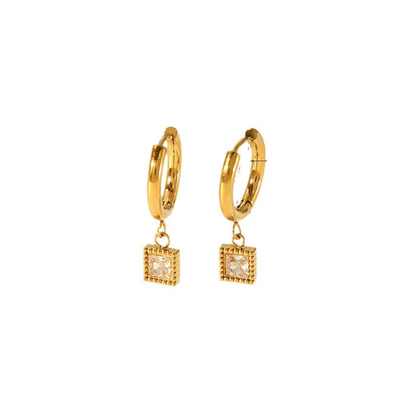 Wholesale Women's Geometric Stainless Steel Electroplated Earrings