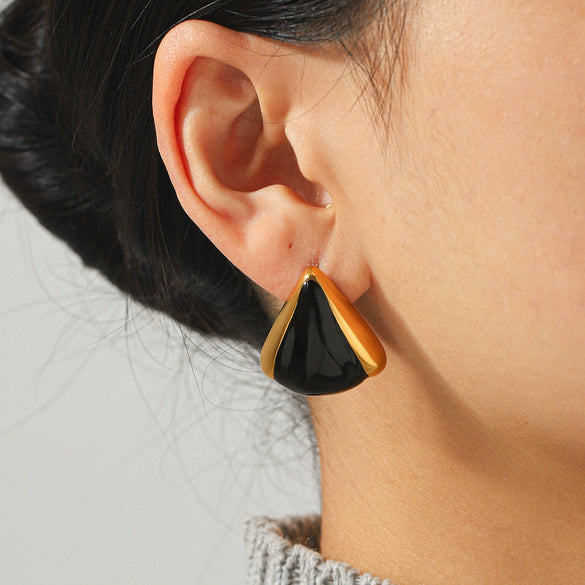 Wholesale Women's Geometric Stainless Steel Electroplated Earrings