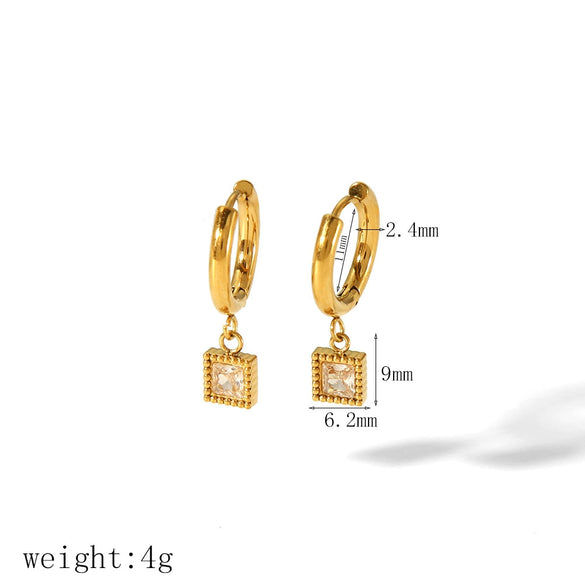 Wholesale Women's Geometric Stainless Steel Electroplated Earrings