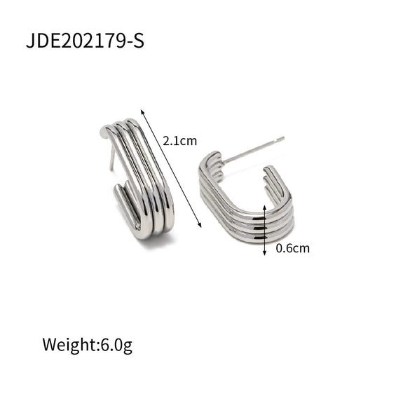 Wholesale Women's Geometric Stainless Steel Electroplated Earrings