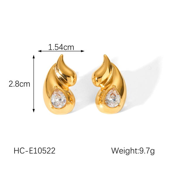 Wholesale Women's Geometric Stainless Steel Electroplated Earrings