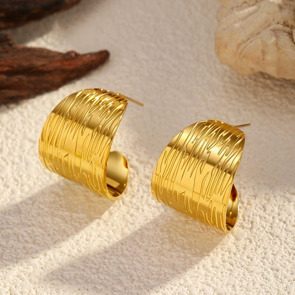 Wholesale Women's Geometric Stainless Steel Electroplated Earrings
