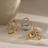 Wholesale Women's Geometric Stainless Steel Electroplated Fashion Ring