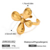 Wholesale Women's Geometric Stainless Steel Electroplated Flower Ring