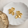 Wholesale Women's Geometric Stainless Steel Electroplated Flower Stud Earrings