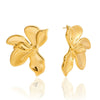 Wholesale Women's Geometric Stainless Steel Electroplated Flower Stud Earrings