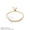 Wholesale Women's Geometric Stainless Steel Electroplated Gold And Silver Twotone Diamondencrusted Adjustable Bracelet Fine Chain Jewelry