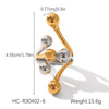 Wholesale Women's Geometric Stainless Steel Electroplated Gold And Silver Twotone Round Ring Accessories