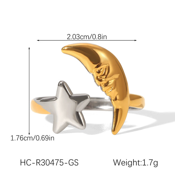 Wholesale Women's Geometric Stainless Steel Electroplated Gold And Silver Twotone Round Ring Accessories