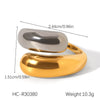 Wholesale Women's Geometric Stainless Steel Electroplated Gold And Silver Twotone Round Ring Accessories