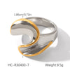 Wholesale Women's Geometric Stainless Steel Electroplated Gold And Silver Twotone Round Ring Accessories