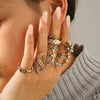 Wholesale Women's Geometric Stainless Steel Electroplated Gold And Silver Twotone Round Ring Accessories