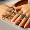 Wholesale Women's Geometric Stainless Steel Electroplated Gold And Silver Twotone Round Ring Accessories